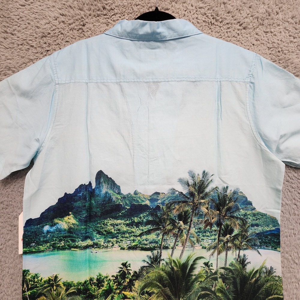 Roark Gonzo Palms Camp Collar Shirt Men Large Hinano Otemanu Vacation Travel NEW - Picture 9 of 14